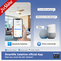 Ventilateur de plafond intelligent 1stshine avec lumière LED, compatible avec l'application Wifi et la commande vocale, pales en ABS, efficace et de qualité supérieure pour la maison