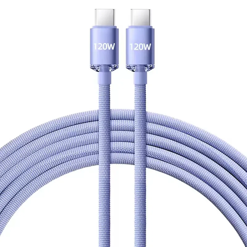 120W PD USB-C Cable For Phone Fast Charging USB Cable Type C to Type C Cable For HUAWEI Xiaomi Data Cord