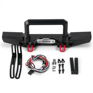 Bumper depan lampu LED terang untuk 1/10 RC Crawler TRX-4 suku cadang Bumper logam Aksesori dekorasi suku cadang Upgrade RC