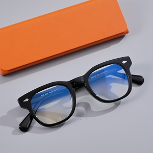 Montures de lunettes carrées rétro faites à la main en acétate, dégradé grain de bois d'olivier, lunettes optiques pour hommes et femmes, style geek chic académique - Product Image 5