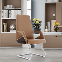 Chaise de conférence exécutive en cuir industriel avec cadre chromé, joints en acier, hauteur réglable - Mobilier de bureau moderne
