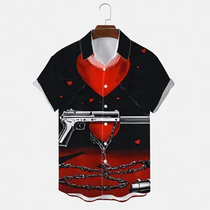 Camisas Para HombresTactical Ropa Hombre süblimasyon Polo gömlekler Hawaiian erkek gömleği yaz