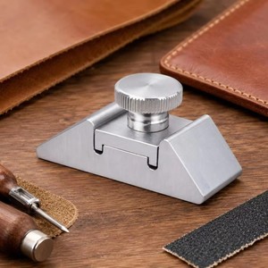 Bloc abrasif poli en alliage d'aluminium haute dureté, personnalisable OEM, support de ponçage manuel pour bords de cuir DIY - Product Image 1