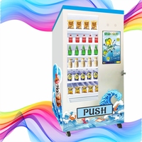 Distributeur automatique 24h/24 et 7j/7. Distributeur automatique intelligent, proposant des aliments et des boissons de style américain.
