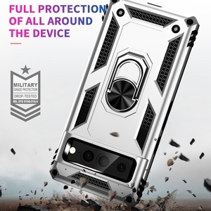 Pour Google <span class=keywords><strong>Pixel</strong></span> <span class=keywords><strong>7</strong></span> <span class=keywords><strong>Pro</strong></span> Antichoc TPU + PC Étui de protection avec support rotatif à 360 degrés (Argent) - Product Image 5