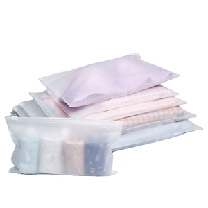 Custom Zipper Slider Storage Bag Transparent Packaging Storage Plastic Bag for Sock and clothing