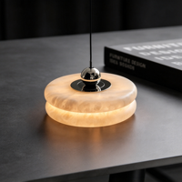 Lustre de chevet en albâtre espagnol, style minimaliste italien, lumière de luxe décorative, ambiance de chambre à coucher