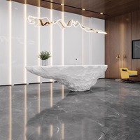 Réception blanche de taille personnalisée pour salon de beauté Réception en pierre