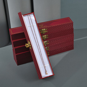 Wholesale Stock custom logo PVC wooden box, pendant bracelet necklace box jewelry packaging box