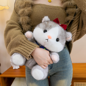 Peluche Hamster Mignonne en Gros et au Détail avec Nœud, Coussin Doux en Forme d'Animal en Peluche, Cadeau Apaisant pour Anniversaire d'Enfant <span class=keywords><strong>Fille</strong></span> - Product Image 4