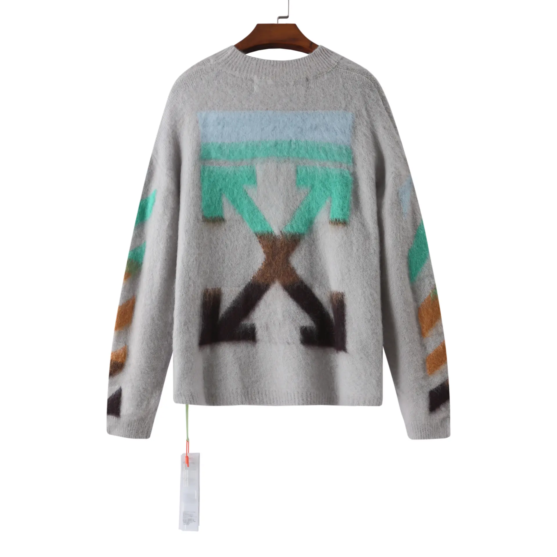 IHJ6912 Sweater Pullover Pria, Sweater Kasual Lengan Panjang Mohair