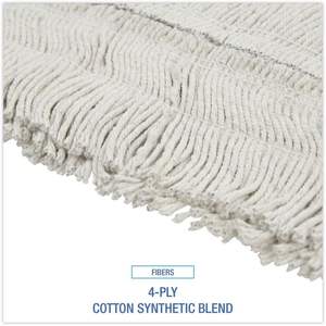 Tête de balai Boardwalk 1648 pour dépoussiérage, 48 x 5, en coton blanc/fibres synthétiques, enveloppement manuel, panier en plastique avec clip pour usage domestique - Product Image 4