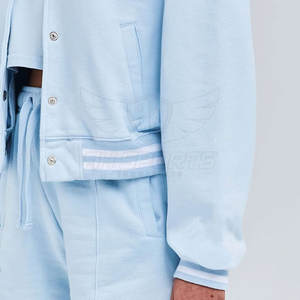 Grande taille respirant femmes recadrée veste universitaire Logo personnalisé brodé culture femmes Letterman Baseball vestes - Product Image 6