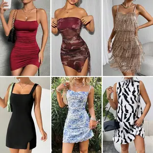 Vente en gros de nouveaux vêtements pour femmes robes assorties mixtes de haute qualité robes d'été décontractées imprimées inventaire mélangé et expédié