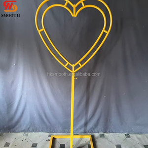 SMOOTH New Arrival 5ft Heart Shaped Metal <b>Stand</b> Golden Iron Wedding Aisle Floral Road Lead Decor - Product Image 3