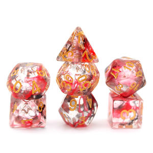 <span class=keywords><strong>Dados</strong></span> de Acrílico de Fábrica, 7 Piezas, 16 mm, Poliedricos, Rojo y Negro, <span class=keywords><strong>Dados</strong></span> de Resina Personalizados de 10 mm con Piezas Reflectantes Láser - Product Image 1