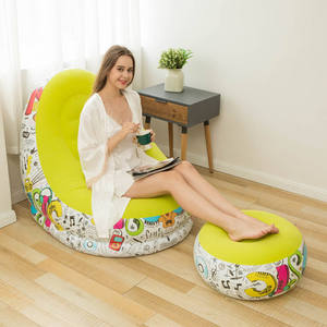 IStapromo Gift New Color <b>Inflatable</b> Lounge Chair with Ottoman Blow up Chaise Lounge Portable Lazy Sofa Set - Product Image 2