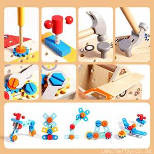Multi-functional Play Learning Montessori Toddler <b>Tool</b> Toy with <b>Bench</b>, Saw, Hammer, Wrench, Screwdriver, Handle, Swivel Handle - Product Image 4