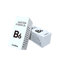 Boîte d'emballage personnalisée pour flacon d'injection de nutriments, boîte en papier pour flacon de médicament liquide avec insert, boîte pour injection de vitamine B6