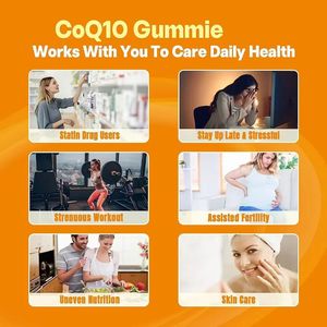 Gomitas de CoQ10 con Sabor a Naranja, Favorecen la Salud del Corazón, Energía Celular y Antioxidantes, 60 Gomitas, Logotipo Personalizado OEM/ODM Disponible - Product Image 3
