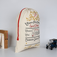 Sac de Noël personnalisé en toile avec nom sur mesure, vente en gros, directement de l'usine, faible MOQ, livraison rapide