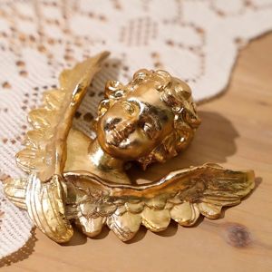 Personalizado 2D Golden Resin Anjo com Asas Wall Art Decor Bonito Cherub Estatueta - Product Image 2