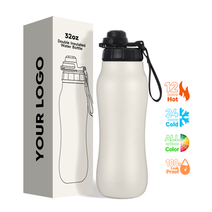 Bouteille d'eau de sport en acier inoxydable Flacon isolé multifonctionnel en forme de <span class=keywords><strong>gourde</strong></span> pour activité de plein air Voyage Drinkware froid - Product Image 5