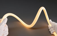 Lustres Lumière 360 Degrés Éclairage LED Néon Flex Corde Lumière IP67 24V 18mm 3000K Pliable Étanche pour Plafond Décor Lumière
