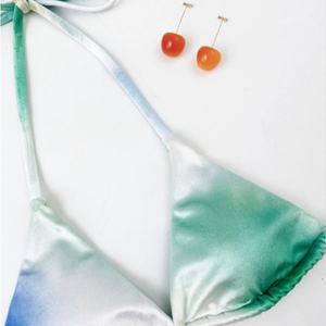 Maillot de bain triangle de luxe pour femme 2025, imprimé, avec liens latéraux, string, froncé, taille XL, OEM, imprimé numérique sur le devant, 1 pièce - Product Image 2