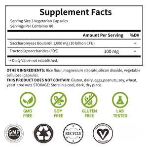 OEM Marque Privée <span class=keywords><strong>Saccharomyces</strong></span> <span class=keywords><strong>Boulardii</strong></span> 10 Milliards de UFC avec Prébiotique FOS pour l'Équilibre Intestinal et le Soutien de la Santé Digestive - Product Image 5