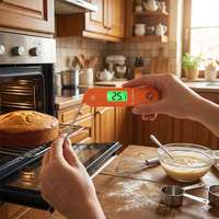 Termometer Daging Digital Lonnmeter Tombol Sentuh Layar Berlampu Probe Baja Tahan Karat Tahan Air IP68 Akurasi 0.5 180 Auto