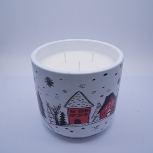 Tasse en céramique à rayures de cerf, bougie artisanale en <span class=keywords><strong>cire</strong></span> de soja, contenants en céramique recyclables, bougie personnalisée pour la décoration de fêtes et de la maison - Product Image 4