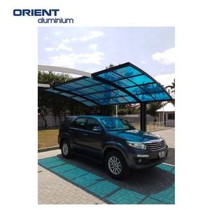 Abri de voiture en aluminium moderne à <span class=keywords><strong>pente</strong></span> simple ou <span class=keywords><strong>double</strong></span>, pare-soleil en polycarbonate, abris de voiture en aluminium - Product Image 5
