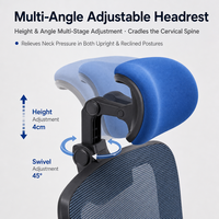 Chaise de bureau ergonomique à dossier haut en maille avec appui-tête, accoudoirs 3D, soutien lombaire réglable, chaises de travail pivotantes
