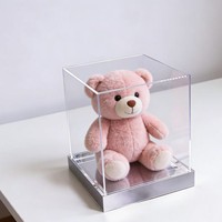 Boîte de présentation transparente en acrylique pour fleurs éternelles, anti-poussière et anti-humidité