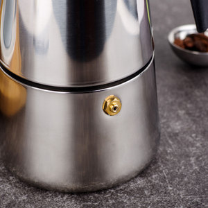Estufa eléctrica de gas <span class=keywords><strong>Cafetera</strong></span> <span class=keywords><strong>italiana</strong></span> Estufa de <span class=keywords><strong>acero</strong></span> <span class=keywords><strong>inoxidable</strong></span> Café OEM Moka Pot 6 Cup - Product Image 3