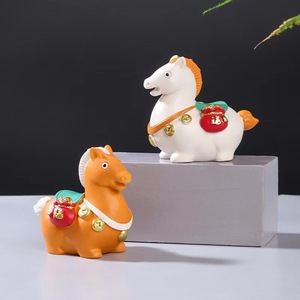 <b>Little</b> Fatty <b>Horse</b> Resin Figurine Chinese New Year Zodiac Souvenir Cultural Gift Set - Product Image 2