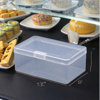 Boîte de rangement pliable à charnières en plastique PP recyclable pour aliments, pilules, cosmétiques, pierres précieuses, montres, boucles d'oreilles, bagues, emballage
