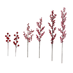 JCF270 Meilleures Ventes Décoration de Noël Décoration de Fête de Mariage <span class=keywords><strong>Berry</strong></span> Artificielle Plastique Baies Rouges - Product Image 2
