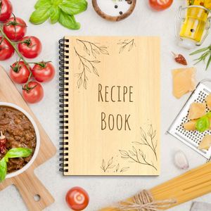 1pc Imitation Leather Spiral Bound A5 100 Sheets Elegant Kitchen <b>Journal</b> Cookbook Birthday Gift Women Chef Home Cook Organizer - Product Image 3
