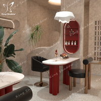Table et chaise de manucure moderne de luxe avec dessus en marbre combinaison de chaise de bureau pour ongles pour salon de manucure