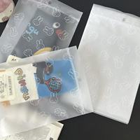 Pochettes refermables à fermeture éclair en matériau composite avec imprimé lapin mignon pour cartes photo Kpop, bijoux, cadeaux et emballages artisanaux