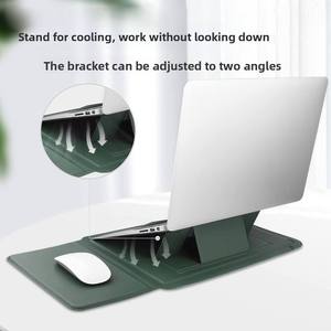กระเป๋าใส่แล็ปท็อปและแท็บเล็ต 3-in-1 ทนทาน ทำจากหนัง PU พร้อมขาตั้งแบบ Ergonomic ดีไซน์ระบายความร้อน กันน้ำ น้ำหนักเบา พร้อมแผ่นรองเมาส์ - Product Image 4