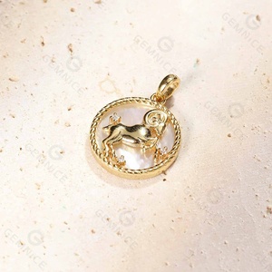 Emnel-collar de plata de ley 925 con diseño del zodiaco, joyería de oro de 18K con diseño delicado del zodiaco y Perla, venta al por mayor - Product Image 2