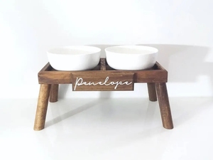 JUNJI özelleştirilmiş büyük cins köpek maması standı Modern ahşap evde beslenen hayvan besleme istasyonu ile kase ev ahşap yükseltilmiş besleyici - Product Image 3
