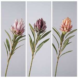 Fleur artificielle Yanyudu King Protea rose, bordeaux, orange, décoration intérieure, arrangement en vase, décoration de la maison - Product Image 3