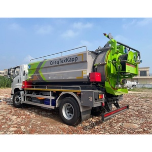 Camion de dragage et de nettoyage des égouts 6CBM avec système de pulvérisation d'eau haute pression et aspiration des eaux usées - Product Image 2