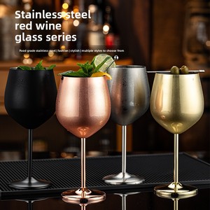 Verre à vin/champagne en acier inoxydable de luxe léger européen, monocouche, résistant aux chutes, grande capacité, électroplaqué - Product Image 3