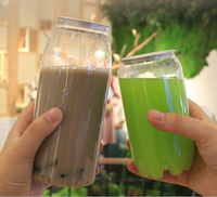 Bouteille en plastique de 200 ml, 250 ml, 330 ml avec couvercles en aluminium faciles à ouvrir, canettes jetables pour jus
