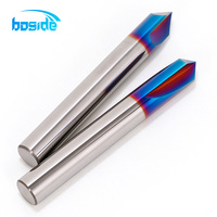 Foret de centrage en carbure HRC68 avec revêtement Nano Blue 90 °   Foret de centrage en acier au tungstène, outil de positionnement CNC pour acier à haute dureté